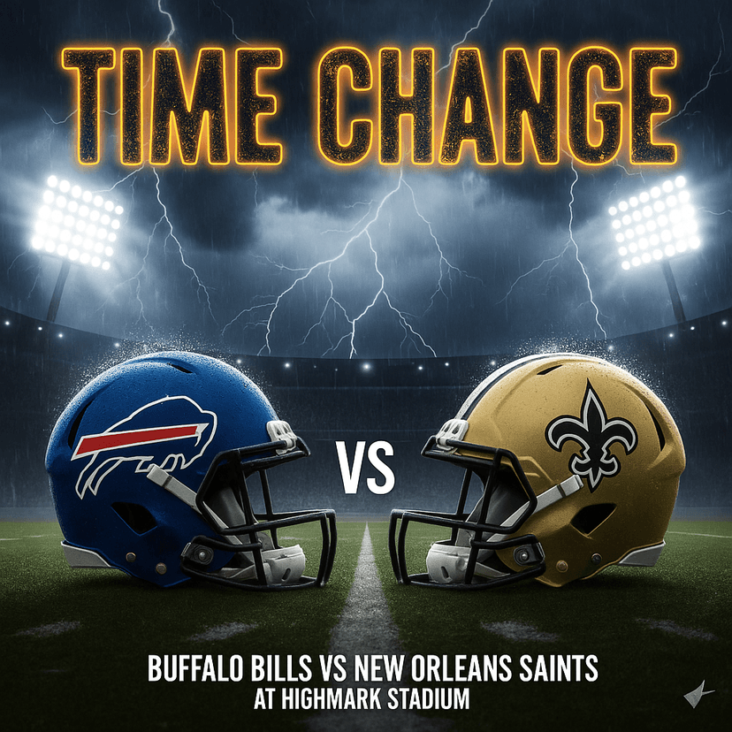 TIME CHANGE: Bills vs Saints Game Rescheduled Due to Storm Impact - Game Information