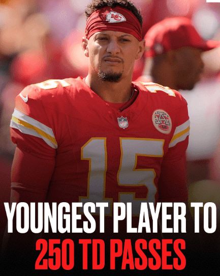 Patrick Mahomes Becomes the Youngest Player in NFL History to Reach 250 Passing TDs