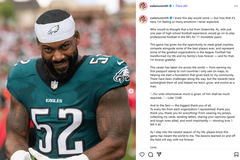 Veteran Edge Rusher of the Eagles Shockingly Retires After 11 Seasons in the NFL – “My Heart Will Always Belong to the Eagles”