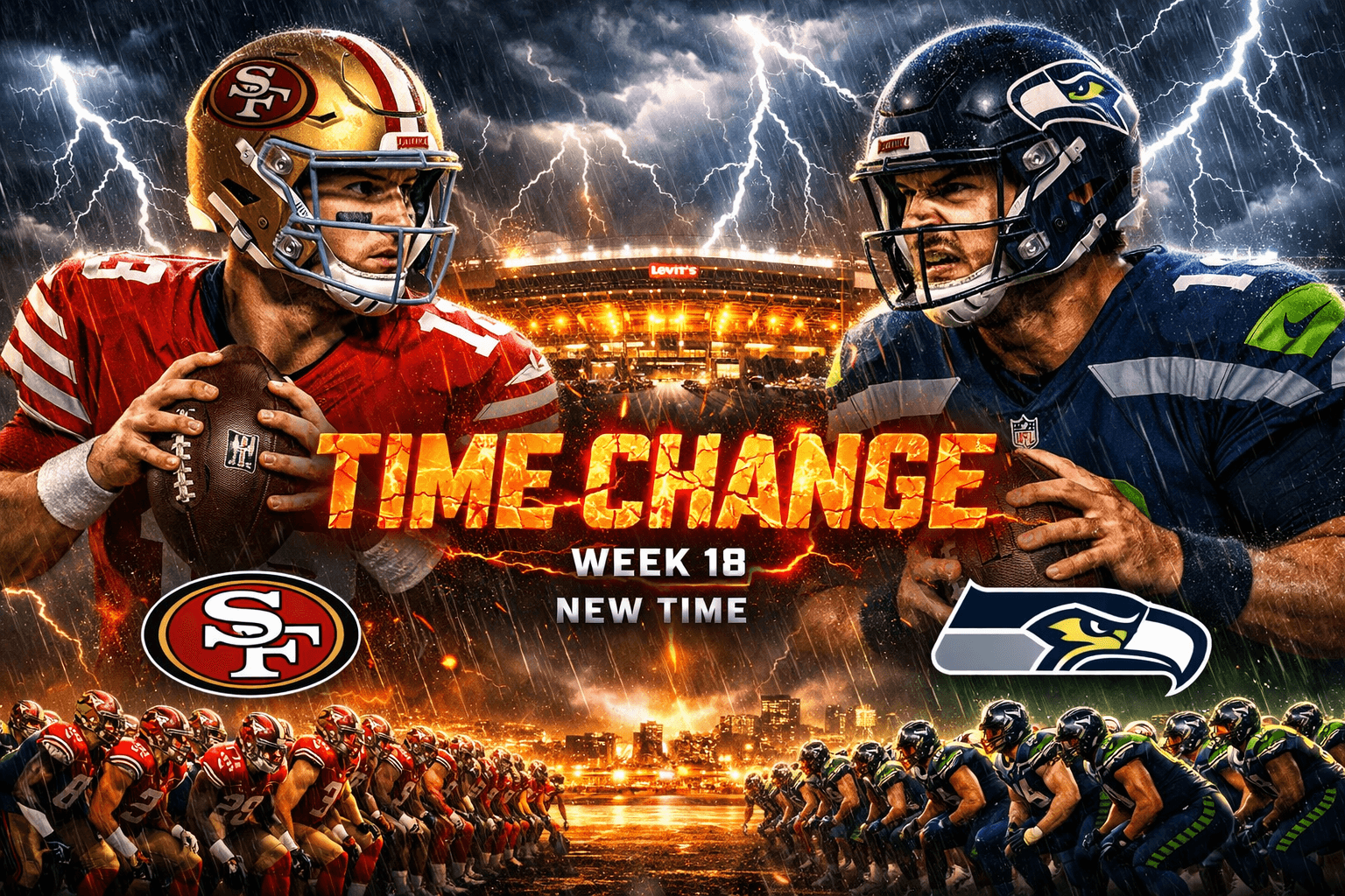 TIME CHANGE: 49ers vs. Seahawks Game Under Weather Monitoring – Updated Game Information