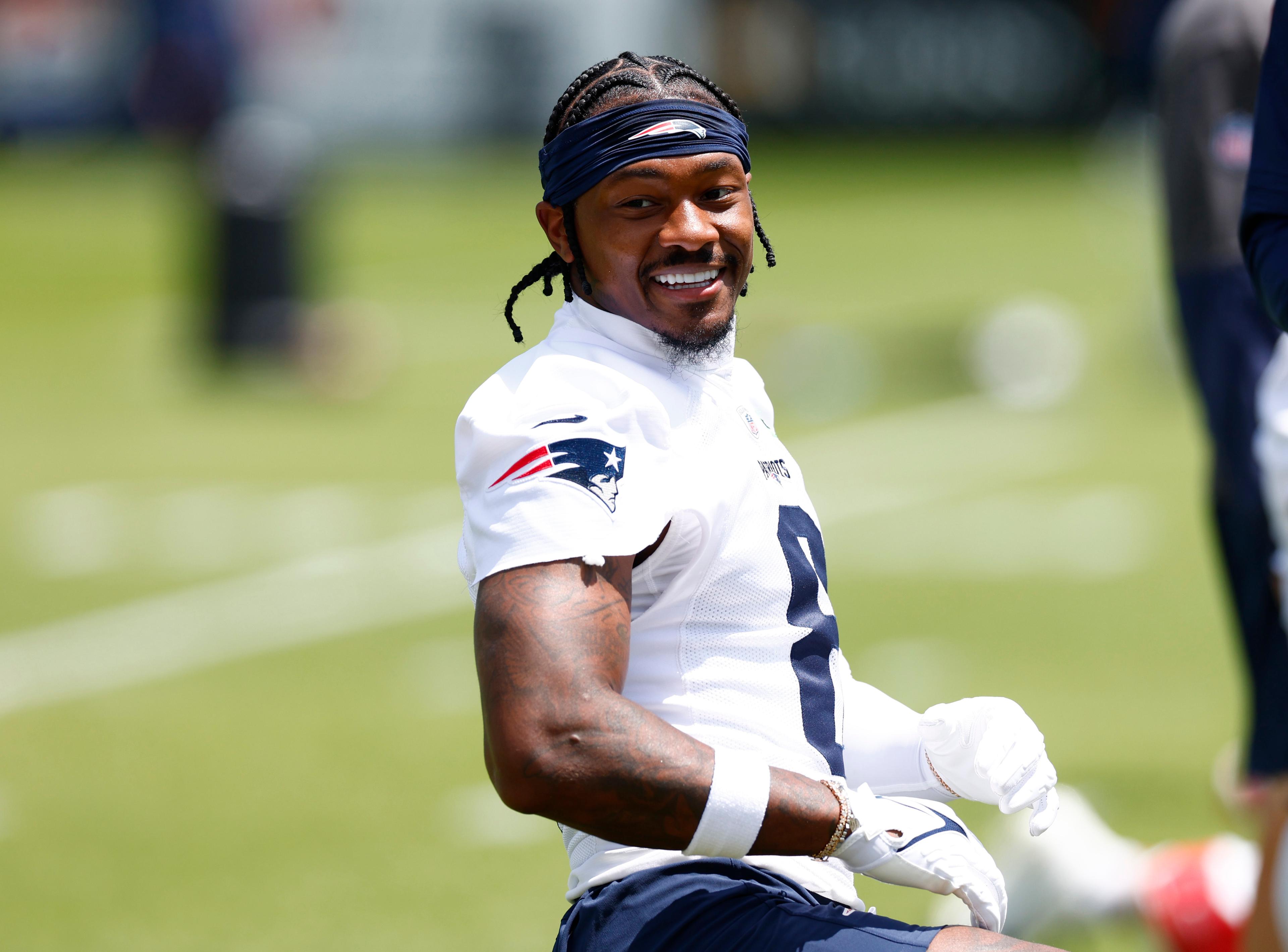 Patriots wide receiver Stefon Diggs attends voluntary practice at Gillette Stadium