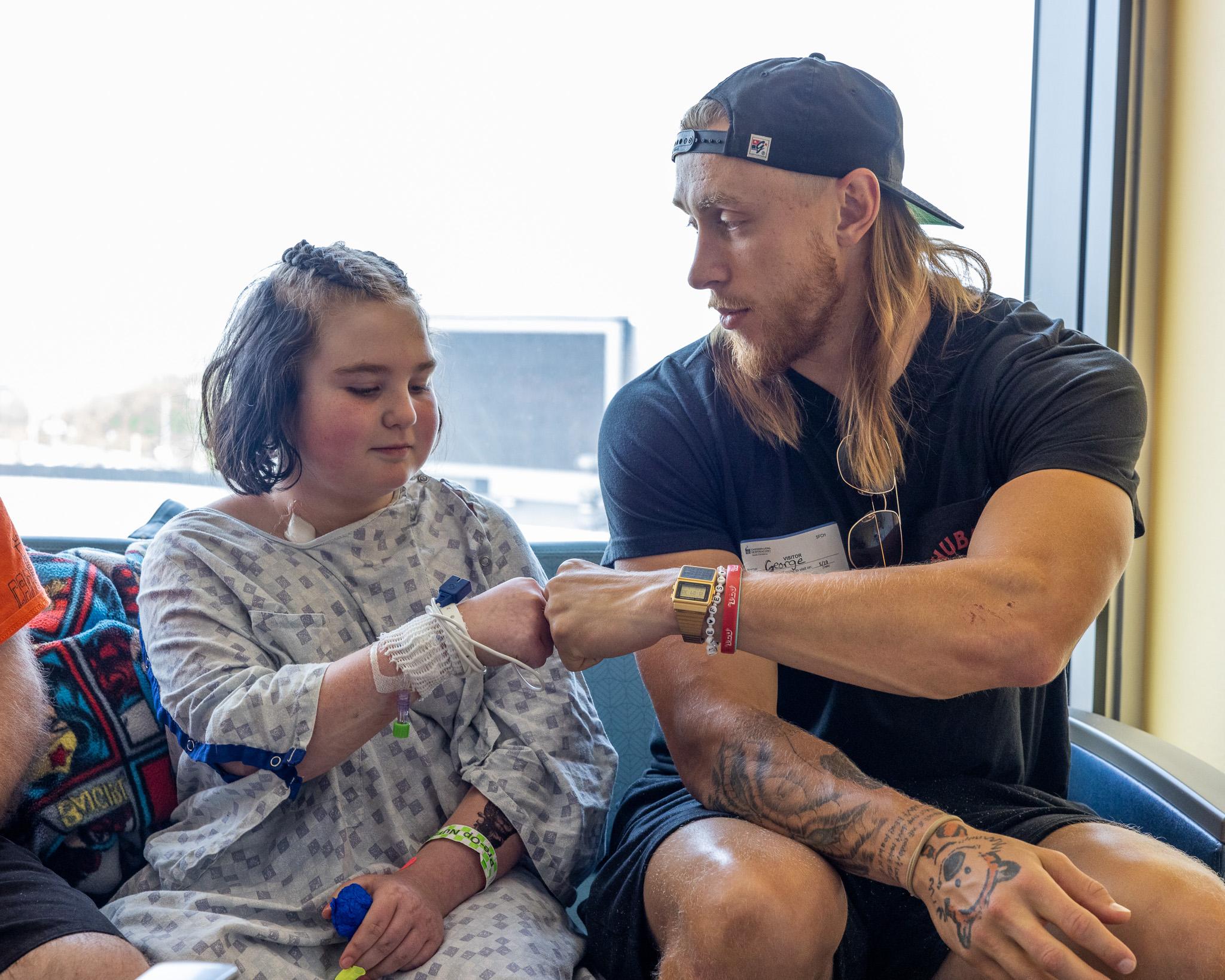 UI Health Care Stead Family Children's Hospital on X: "”Hi, my name's George.”  Big thanks to former Hawkeye and current @49ers tight end George Kittle for  spreading some joy with our patients