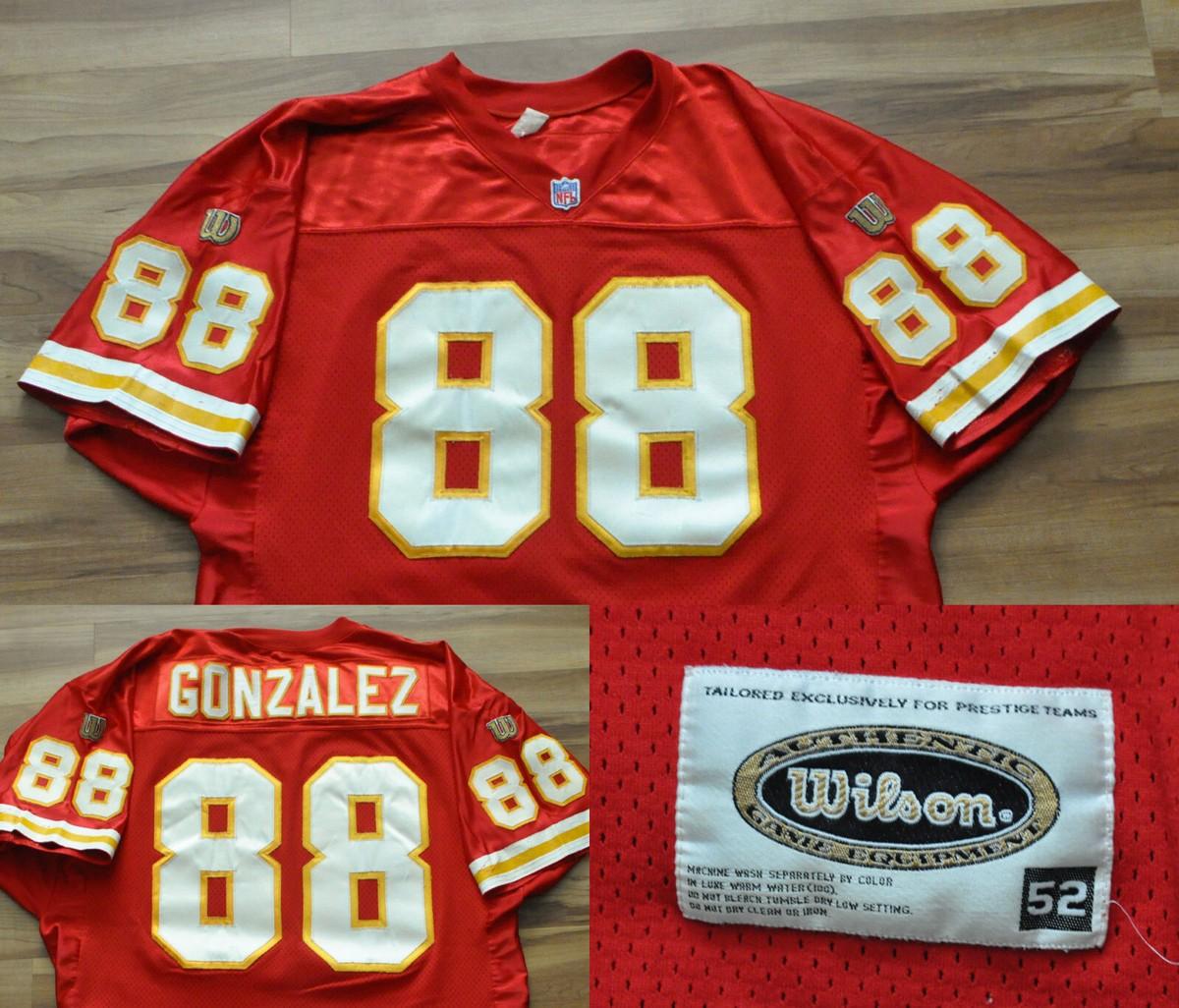 Tony Gonzalez Kansas City Chiefs Wilson Jersey Authentic Red Sewn NFL Men 52 XL | eBay